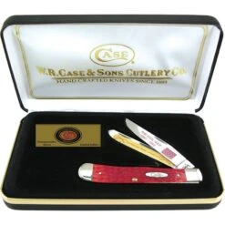 Case 1861RPB CSA Trapper Folding Pocket Knife With Red Pick Bone Handle