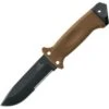 Gerber 1463 Lmf II Infantry Fixed Stainless Blade Knife With Coyote Brown Tpv Overmolded On Nylon Handle