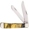 Case 925424KT Trapper 24KT Folding Pocket Knife With Gold Corelon Handle -Knives Discount Store 109819 109847