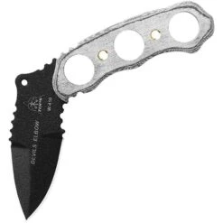 TOPS Knives TOPS DEV01 Devil''S Elbow XL Fixed Black Traction Coating Blade Knife With Black Micarta Handles