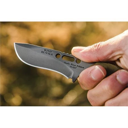TOPS Knives TOPS WDR01 Wind Runner Black River Wash Fixed Blade Knife With Green Canvas Micarta Handle 6 TOPS Knives TOPS WDR01 Wind Runner Black River Wash Fixed Blade Knife With Green Canvas Micarta Handle - Image 4