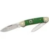 Rough Rider 1062 Stroke Of Luck Canoe Folding Pocket Knife With Green Bone Handle
