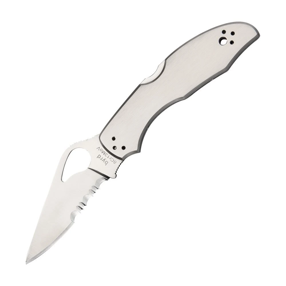 Byrd 04PS2 Meadowlark 2 Part Serrated Blade Lockback Folding Stainless Pocket Clip Knife Withstainless Handles 3 Byrd 04PS2 Meadowlark 2 Part Serrated Blade Lockback Folding Stainless Pocket Clip Knife Withstainless Handles