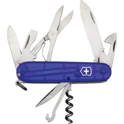 Swiss Army 13703T2033X1 Climber Folding Pocket Knife With Translucent Sapphire Handle