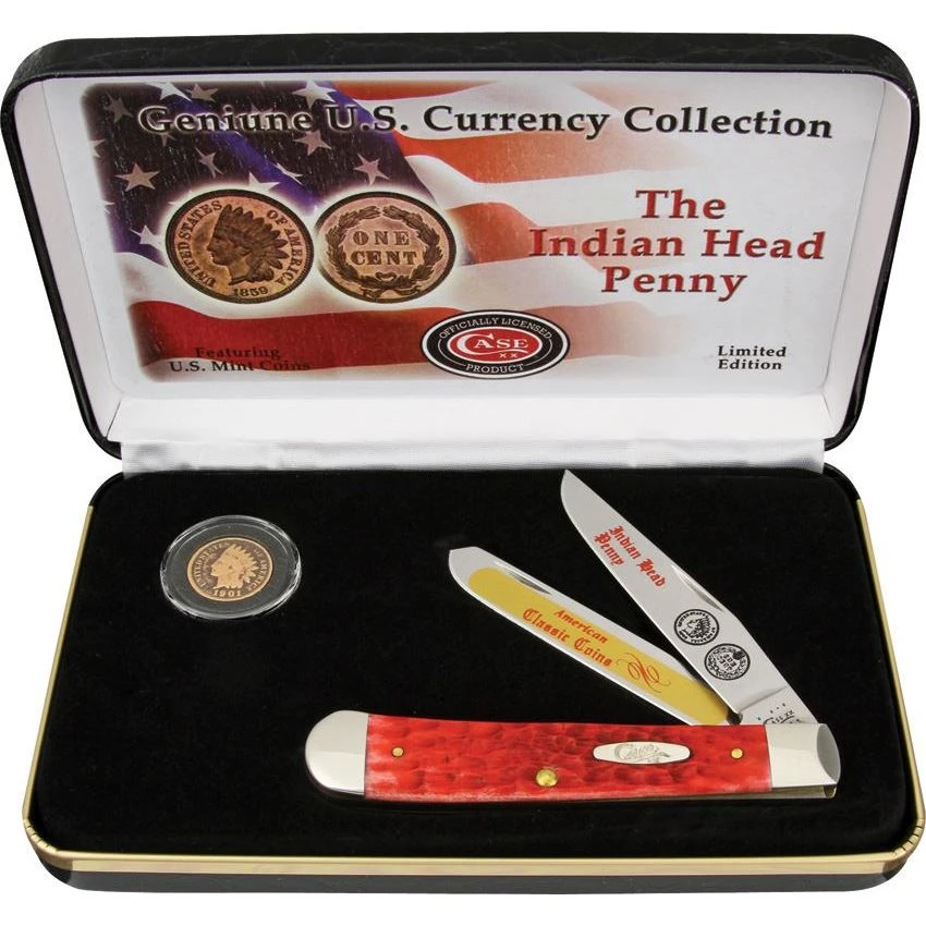 Case IHPRPB Indian Head Penny Folding Pocket Knife Gift Set 3 Case IHPRPB Indian Head Penny Folding Pocket Knife Gift Set