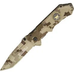 Tac Force 458SF Speed Ed Assisted Opening Part Serrated Tanto Point Linerlock Folding Pocket Knife