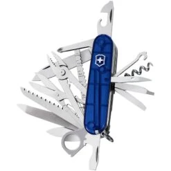 Swiss Army 16795T2X1 Victorinox Swiss Champ Folding Pocket Knife With Translucent Sapphire Handle