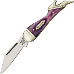 Rough Rider 1271 Small Leg Folding Pocket Knife With Purple Bone Handle