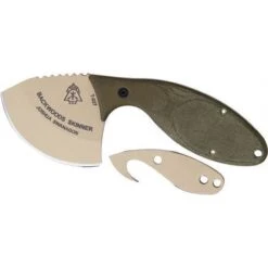 TOPS Knives TOPS SKIN01 Backwoods Skinner Fixed Coyote Tan Finish Blade Knife With Green Canvas Micarta Handles -Knives Discount Store 144984