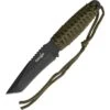 China Made M4008 Camping Fixed Tanto Blade Knife With Olive Green Cord Wrapped Handle
