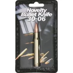 Novelty 266 Bullet Folding Pocket Knife With Brass Plated Metal Handle