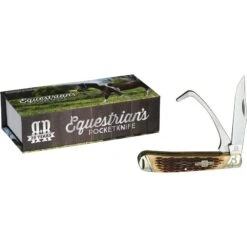 Rough Rider Knives 1971 Equestrian Trapper Amber Bone -Knives Discount Store 156839