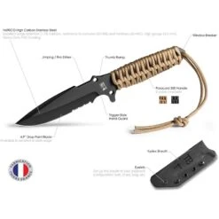 TB Outdoor 031 Survival Fixed Blade Black -Knives Discount Store 166191