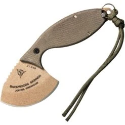 TOPS Knives TOPS SKIN01 Backwoods Skinner Fixed Coyote Tan Finish Blade Knife With Green Canvas Micarta Handles