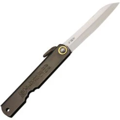 Higonokami O12BL Folder Knife With Black Stainless Handle And Lanyard Hole