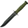 China Made 211360GN Survival Fixed Stainless Clip Point Blade Knife With OD Green Grooved Rubber Handle 2 China Made 211360GN Survival Fixed Stainless Clip Point Blade Knife With OD Green Grooved Rubber Handle -Knives Discount Store 201322 201351