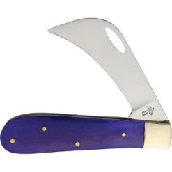 Frost 4441PSB Hawkeye Folding Pocket Knife With Purple Smooth Bone Handle