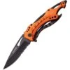 Tac Force 705EM Emergency Assisted Opening Part Serrated Linerlock Folding Pocket Knife With Orange Aluminum Handle -Knives Discount Store 207496 207525