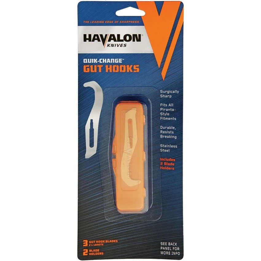 Havalon GHC3 Gut Hook 3pk With Holder Fixed Blade Knife 3 Havalon GHC3 Gut Hook 3pk With Holder Fixed Blade Knife