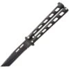 Bear & Son 115TANB Butterfly Knife With Black Powder Coated Zinc Handle