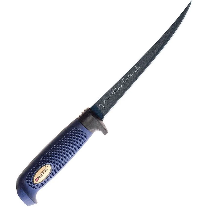Marttiini 826014T Martef Fillet Knife With Blue Textured Rubber Handle 3 Marttiini 826014T Martef Fillet Knife With Blue Textured Rubber Handle