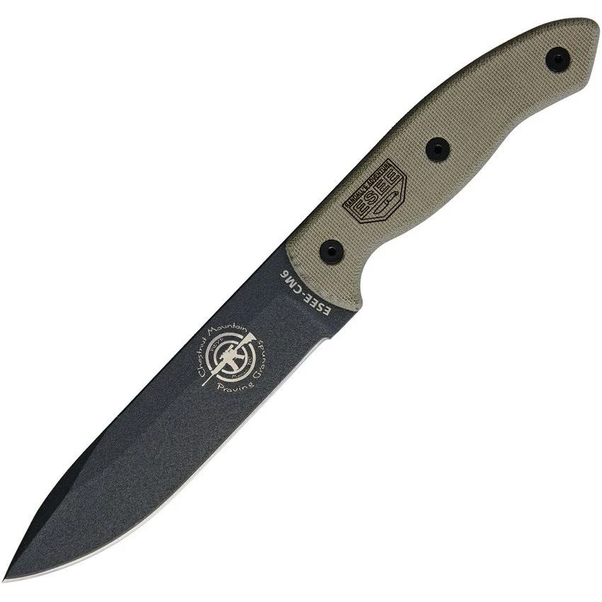 ESEE CM6TGM CM6 Combat Tactical Knife With Green Canvas Micarta Handle 3 ESEE CM6TGM CM6 Combat Tactical Knife With Green Canvas Micarta Handle