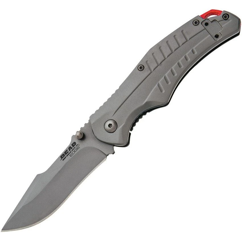 Bear Edge 61114 Assisted Opening Framelock Knife With Gray Stainless Handle 3 Bear Edge 61114 Assisted Opening Framelock Knife With Gray Stainless Handle