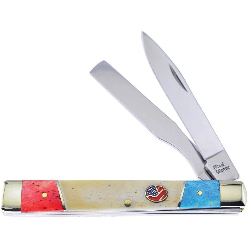 Frost SW120RWB Doctors Knife With Red, White And Blue Bone Handle 3 Frost SW120RWB Doctors Knife With Red, White And Blue Bone Handle