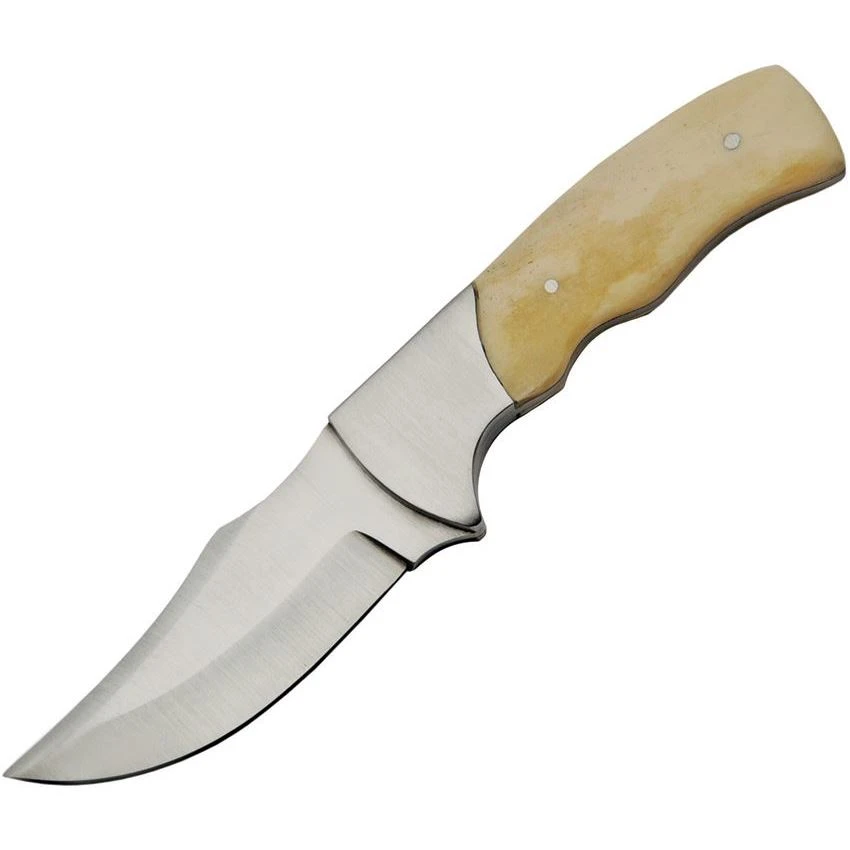 Pakistan 3396 Clip Point Blade Fixed Blade With White Smooth Bone Handle 3 Pakistan 3396 Clip Point Blade Fixed Blade With White Smooth Bone Handle