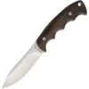 Browning 0214 Fixed Satin Finish Stainless Drop Point Blade Knife With Brown Finger Grooved Wood Handle -Knives Discount Store 223639 223643