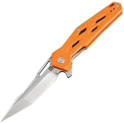 Artisan 1812PSOE Interceptor Linerlock Stonewash Finish Blade Knife With Orange G10 Handle