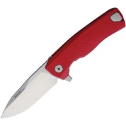 Lion Steel ROKARS ROK Framelock Knife With Red Aluminum Handle