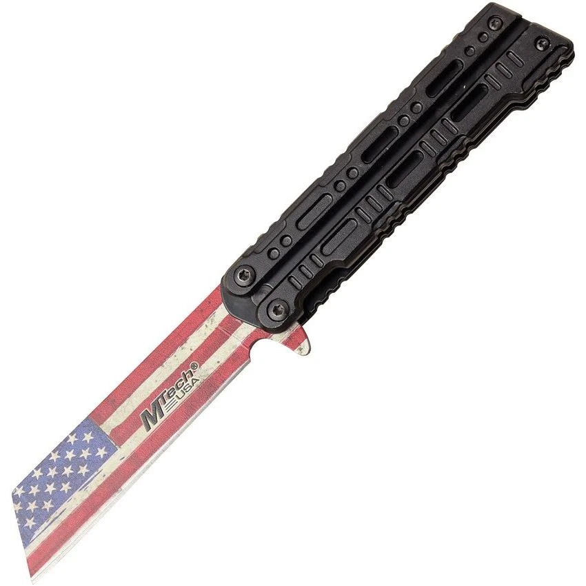 MTech A1123BK Flag Linerlock Knife Assist Open Black 3 MTech A1123BK Flag Linerlock Knife Assist Open Black