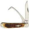 Rough Rider Knives 1971 Equestrian Trapper Amber Bone -Knives Discount Store 249326 249331