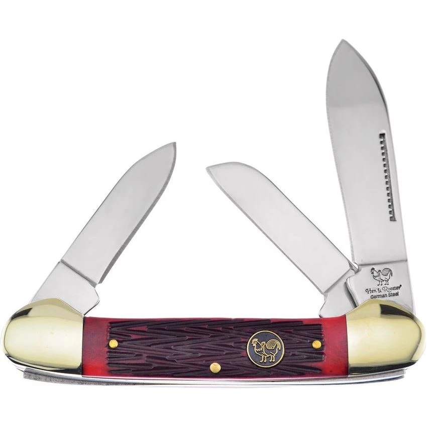 Hen & Rooster 353LRPB Canoe 3 Blade Red Pick Bone 3 Hen & Rooster 353LRPB Canoe 3 Blade Red Pick Bone