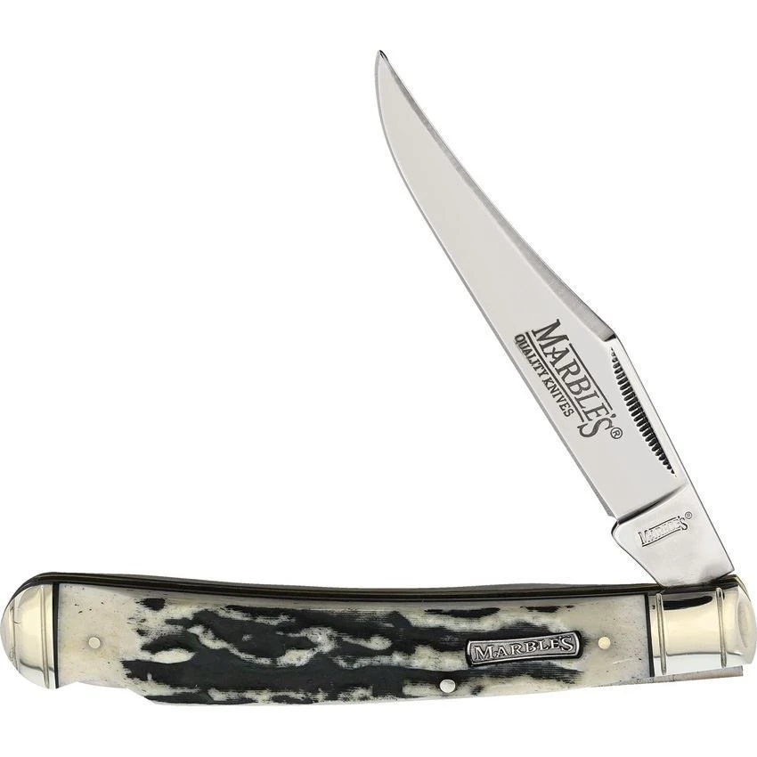 Marbles 474 Black Stag Lockback Knife 3 Marbles 474 Black Stag Lockback Knife
