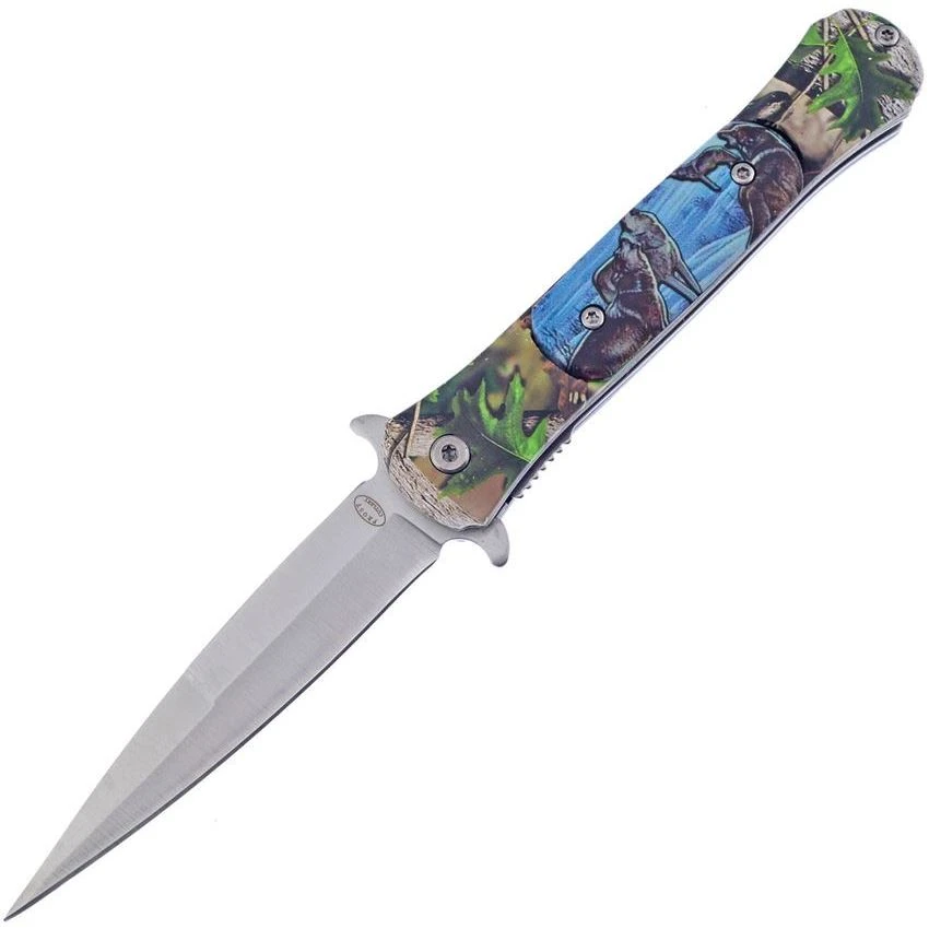 Frost FC91W Wildlife Linerlock Knife A/O Wolf 3 Frost FC91W Wildlife Linerlock Knife A/O Wolf