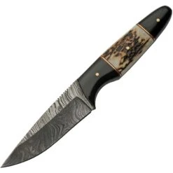 Damascus 1293SG Fixed Blade Buffalo/Stag